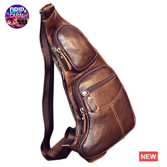 Genuine Leather Sling Bag Backpack Crossbody Shoulder Daypack Travel main image 5